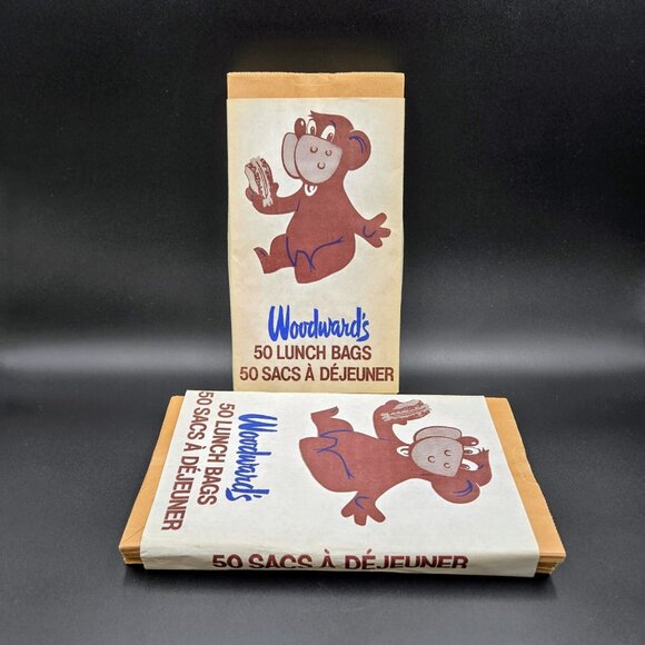 Woodward’s Lunch Bags Vintage Department Store Paper Advertising Approx 38 / 48 - Picture 2 of 16